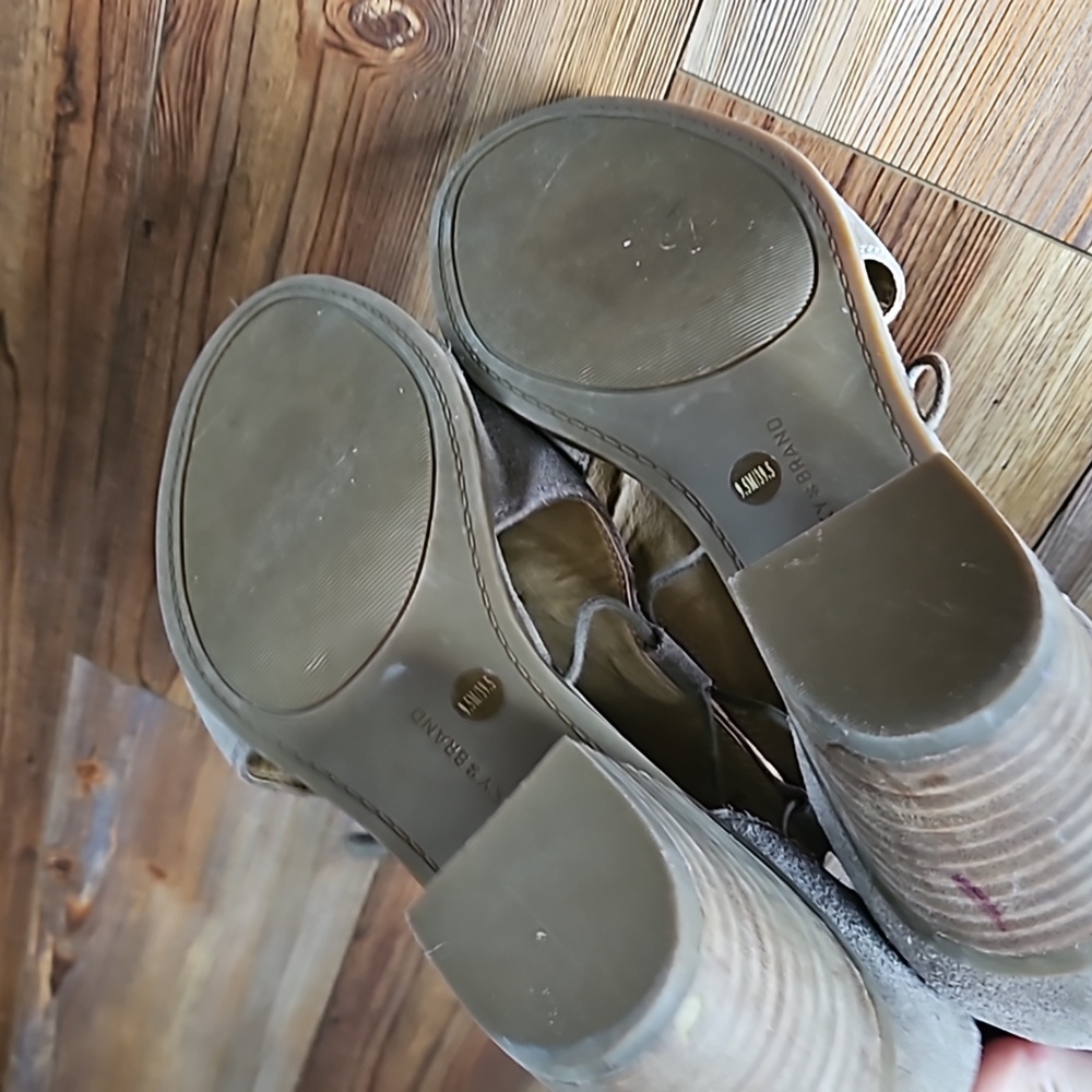 Lucky Brand Taupe Suede Peep-Toe Cutout Ankle Booties - Picture 5 of 6